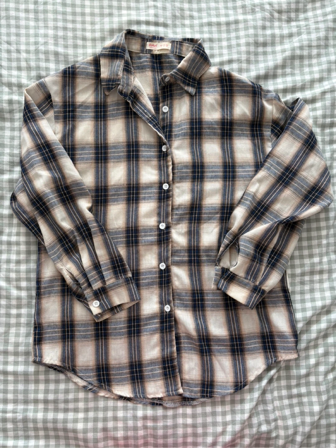 Plaid Button-Up Shirt (Size S)