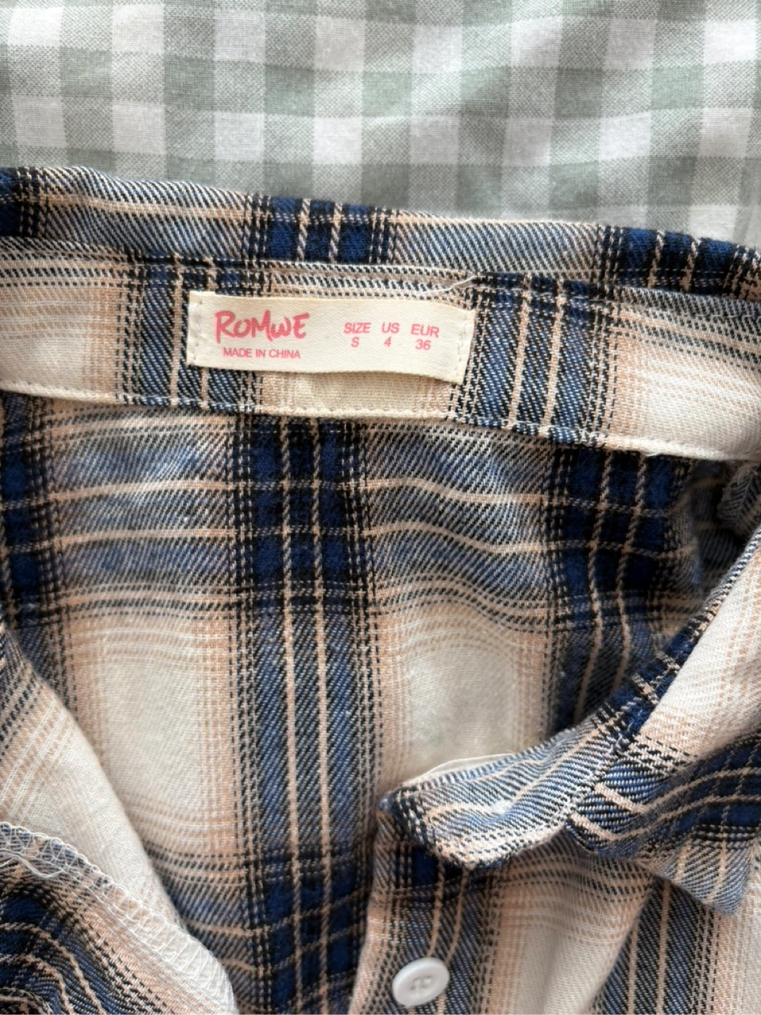 Plaid Button-Up Shirt (Size S) - photo 2