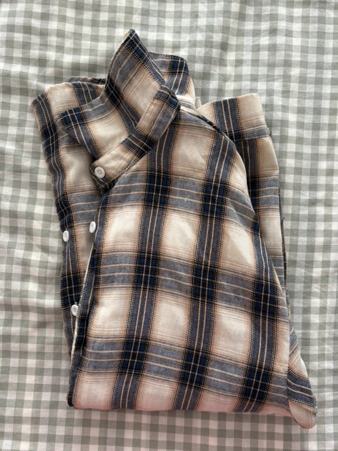 Plaid Button-Up Shirt (Size S) - photo 3