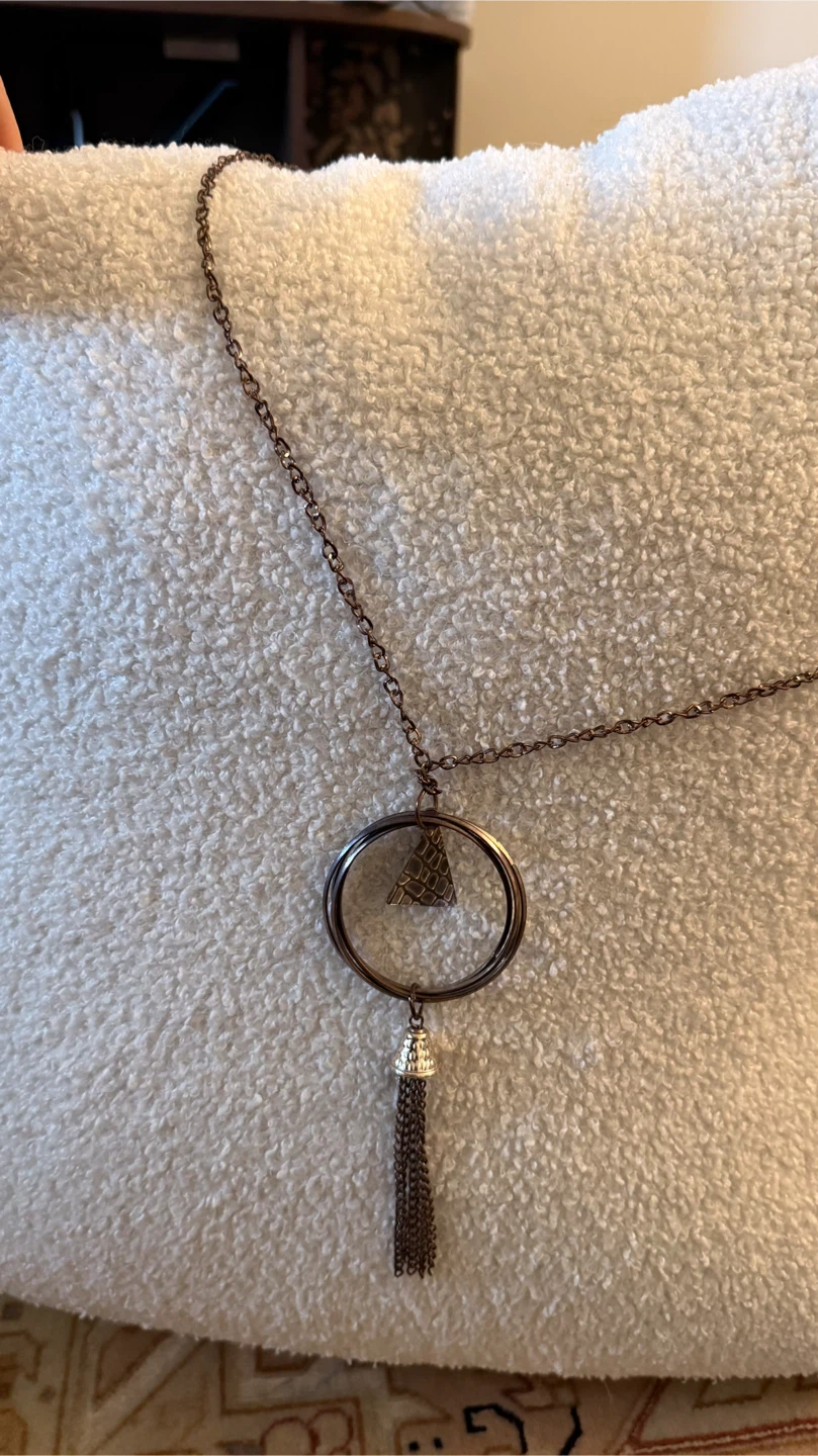 Women's Tassel Pendant Necklace - Bronze Tone