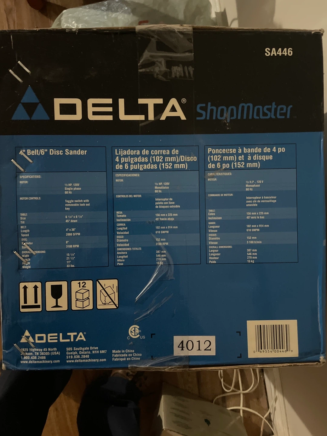 DELTA ShopMaster 4" Belt/6" Disc Sander - photo 2