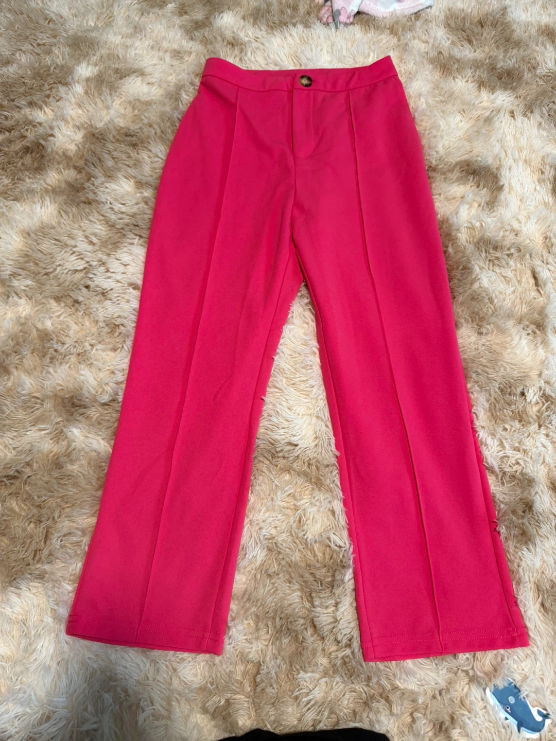 Bright Pink High-Waisted Trousers