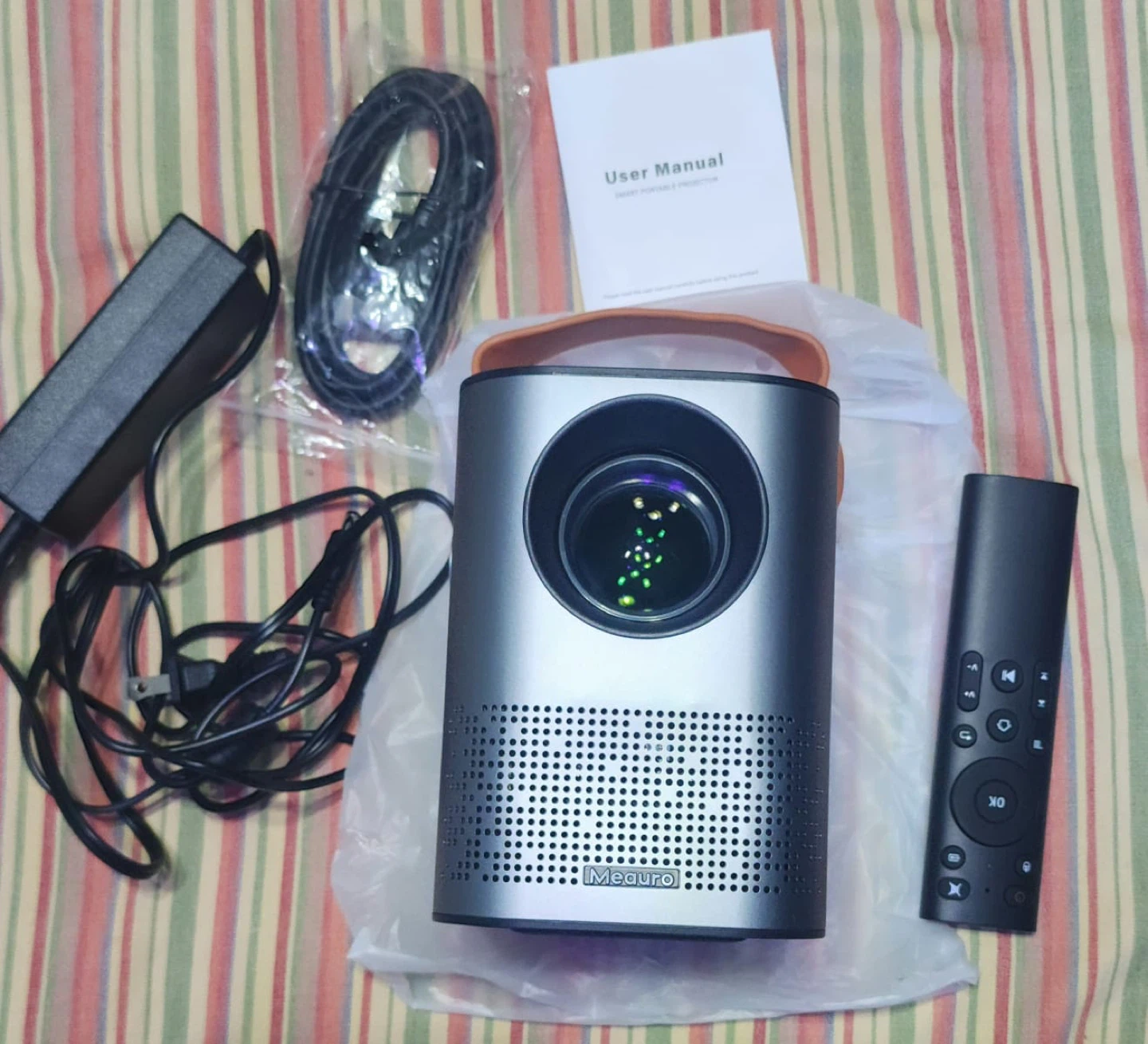 Meauro Portable Mini Projector with Remote and Accessories