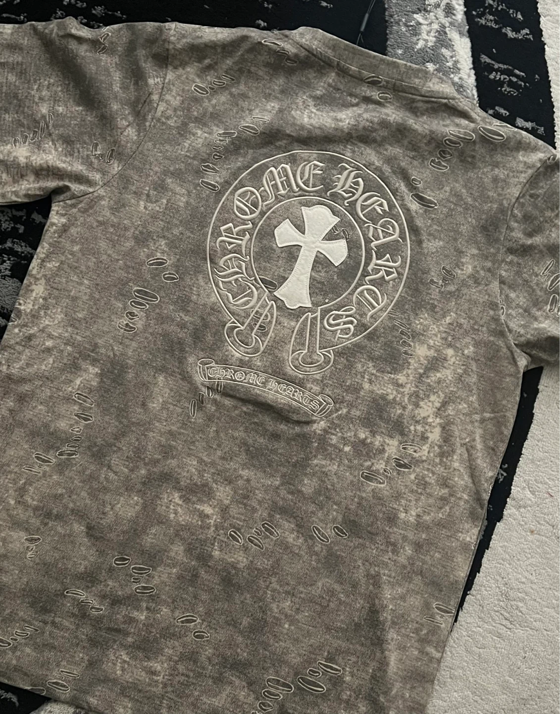 Chrome Hearts Grey Distressed T-Shirt - photo 3