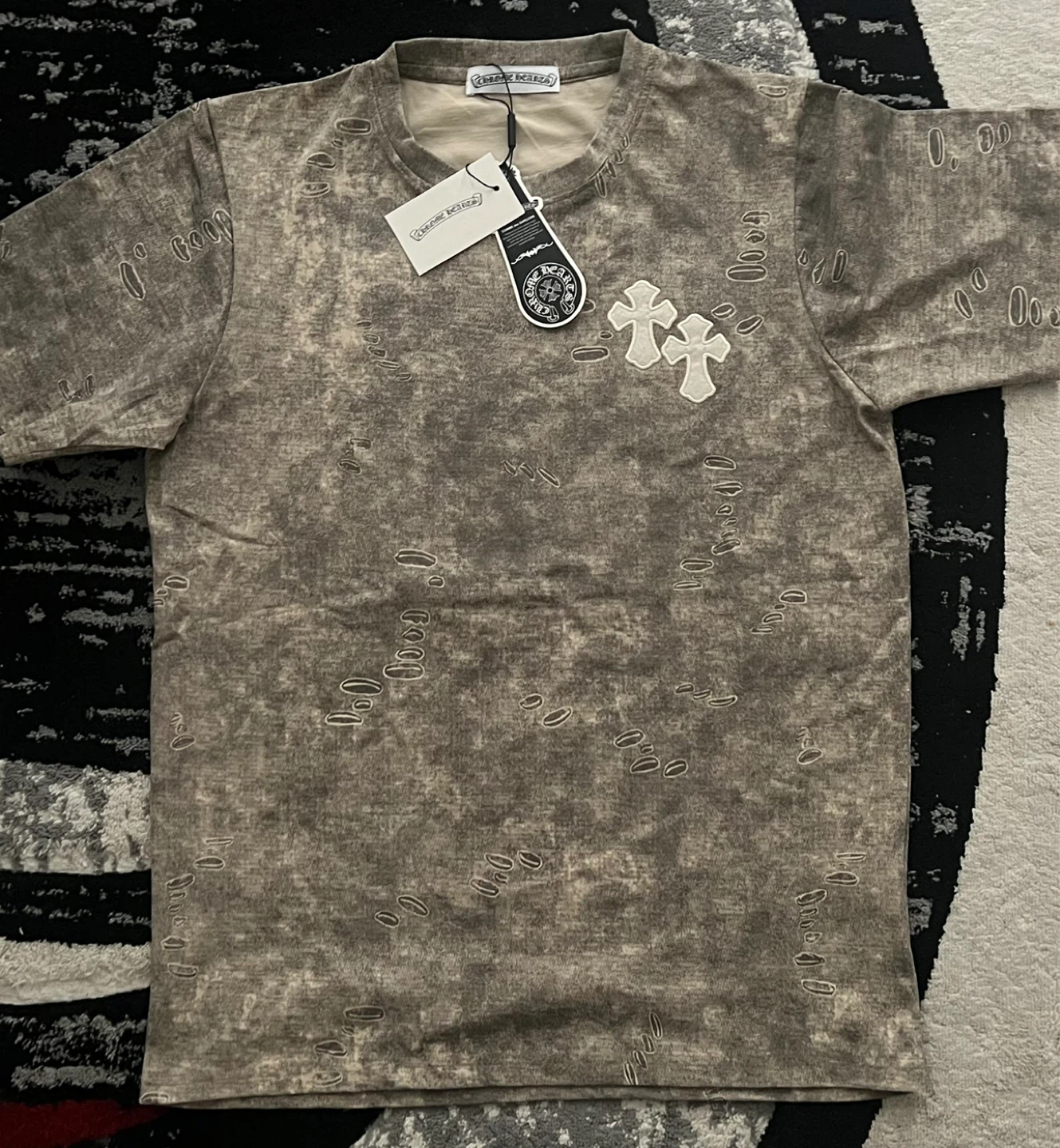 Chrome Hearts Grey Distressed T-Shirt - photo 2