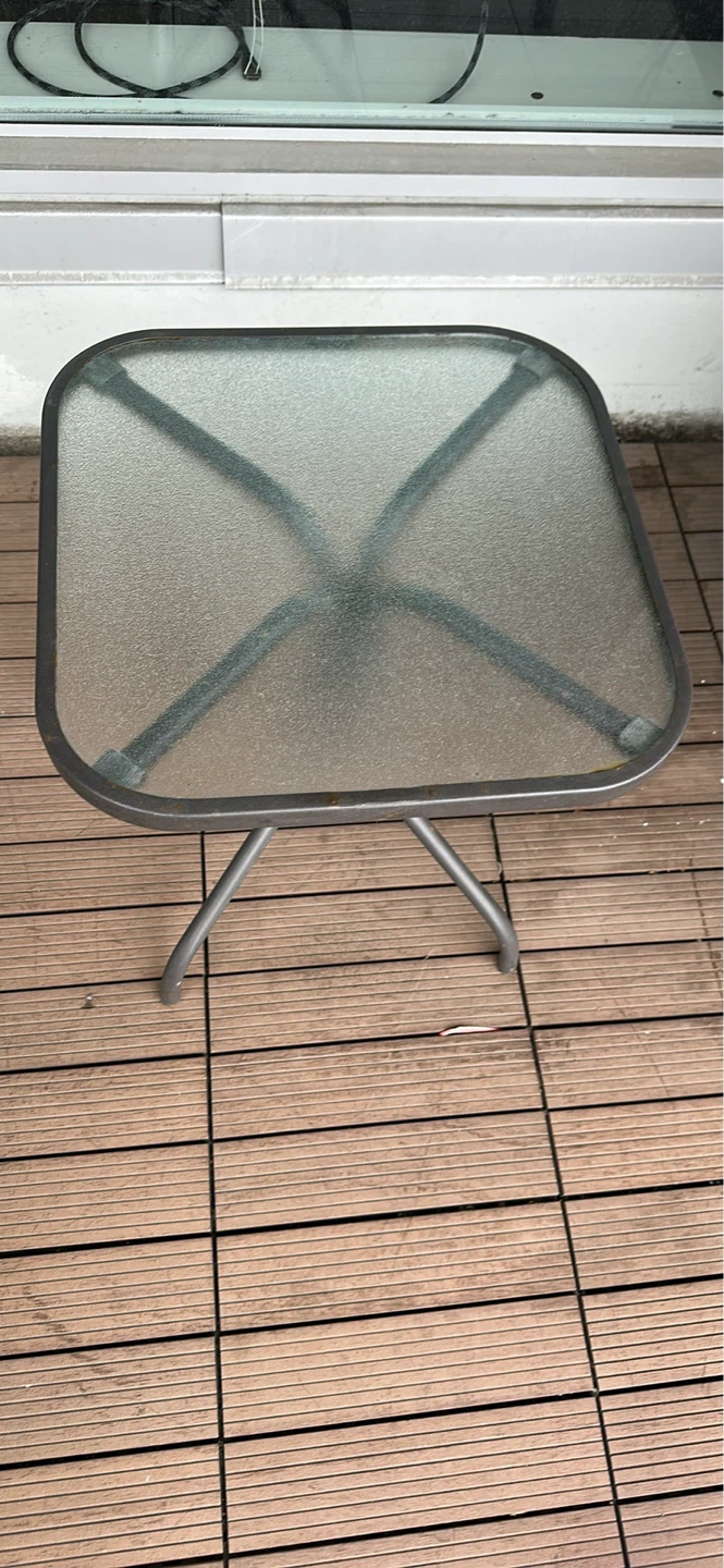 Square Glass Top Side Table