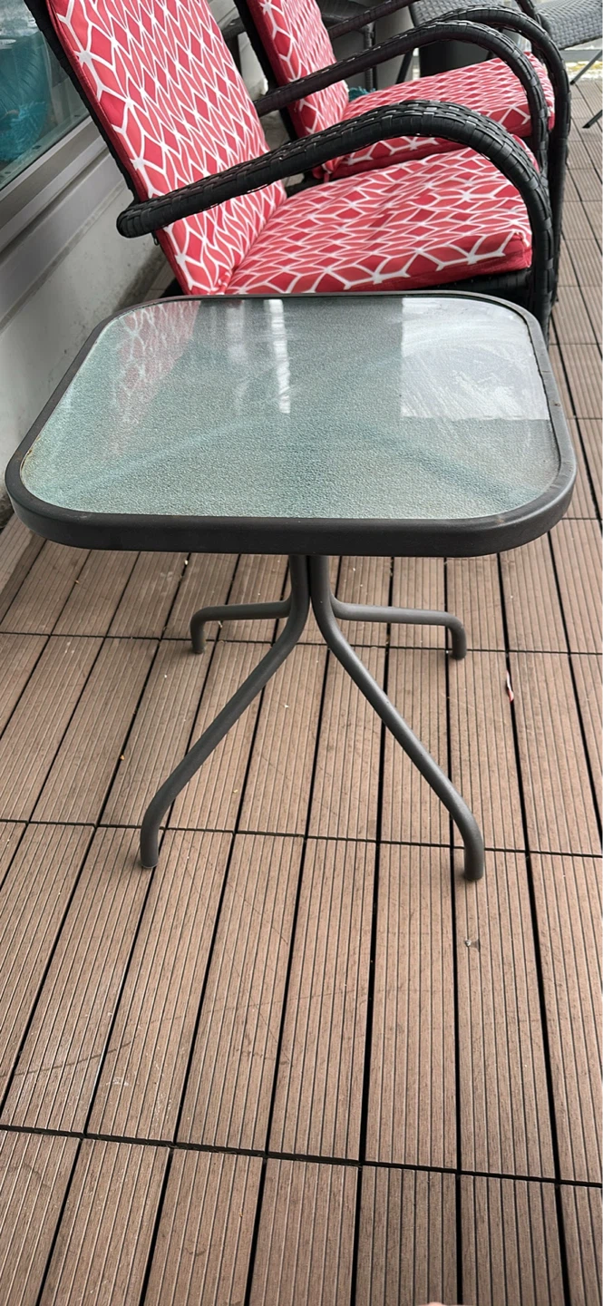 Square Glass Top Side Table - photo 2