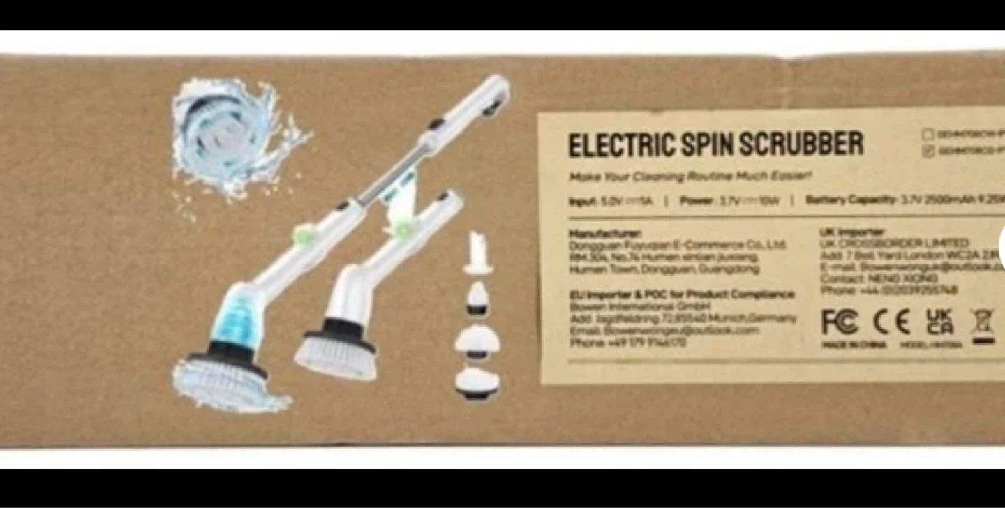 Electric Spin Scrubber with Extension Arm