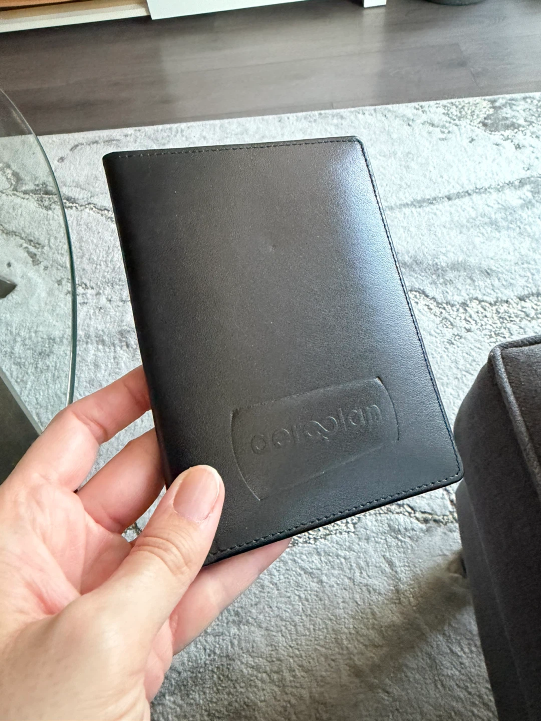 Aeroplan Black Bonded Leather Travel Document Holder