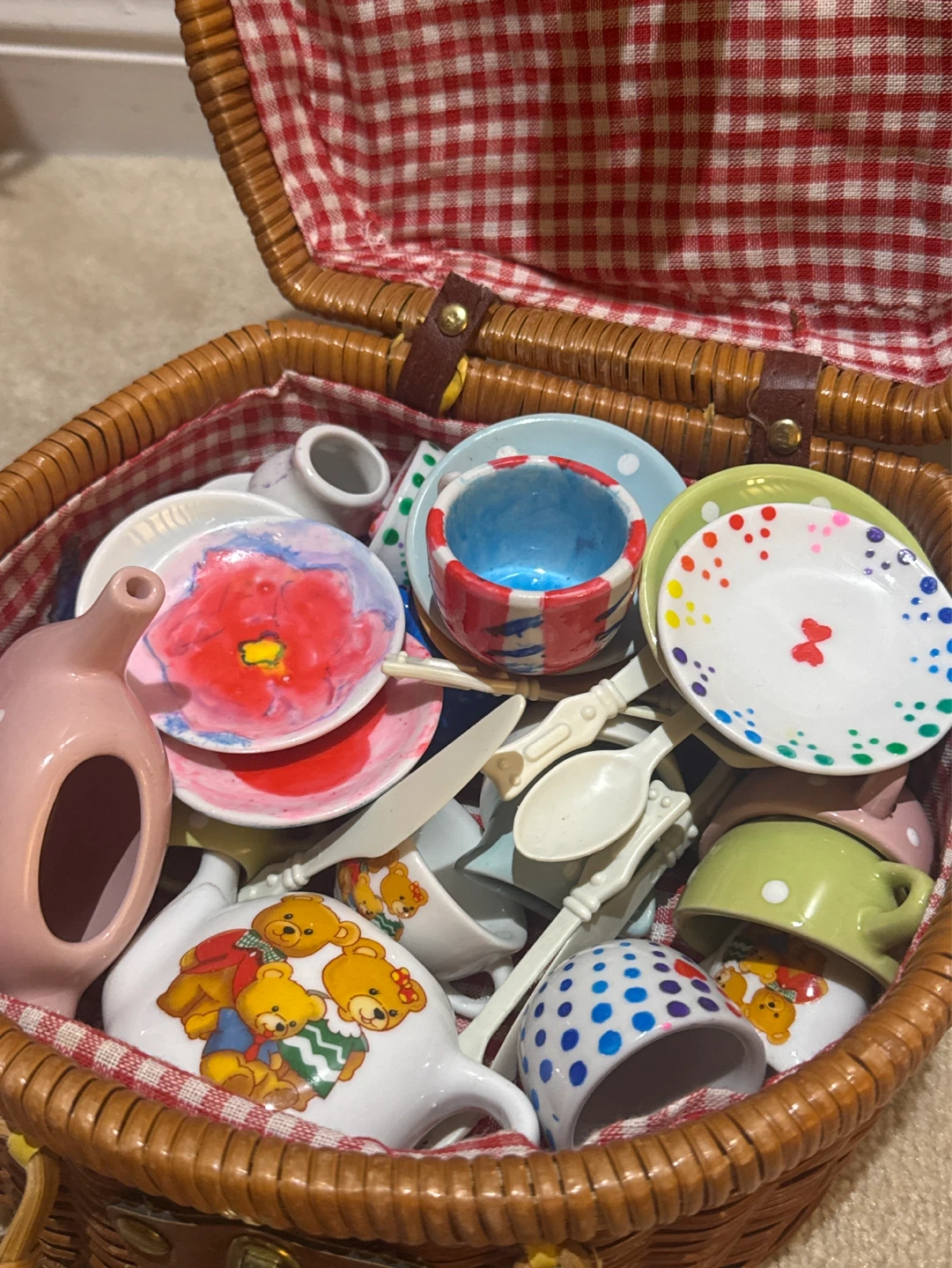 Mini Toy Tea Set | With Picnic Basket - photo 2