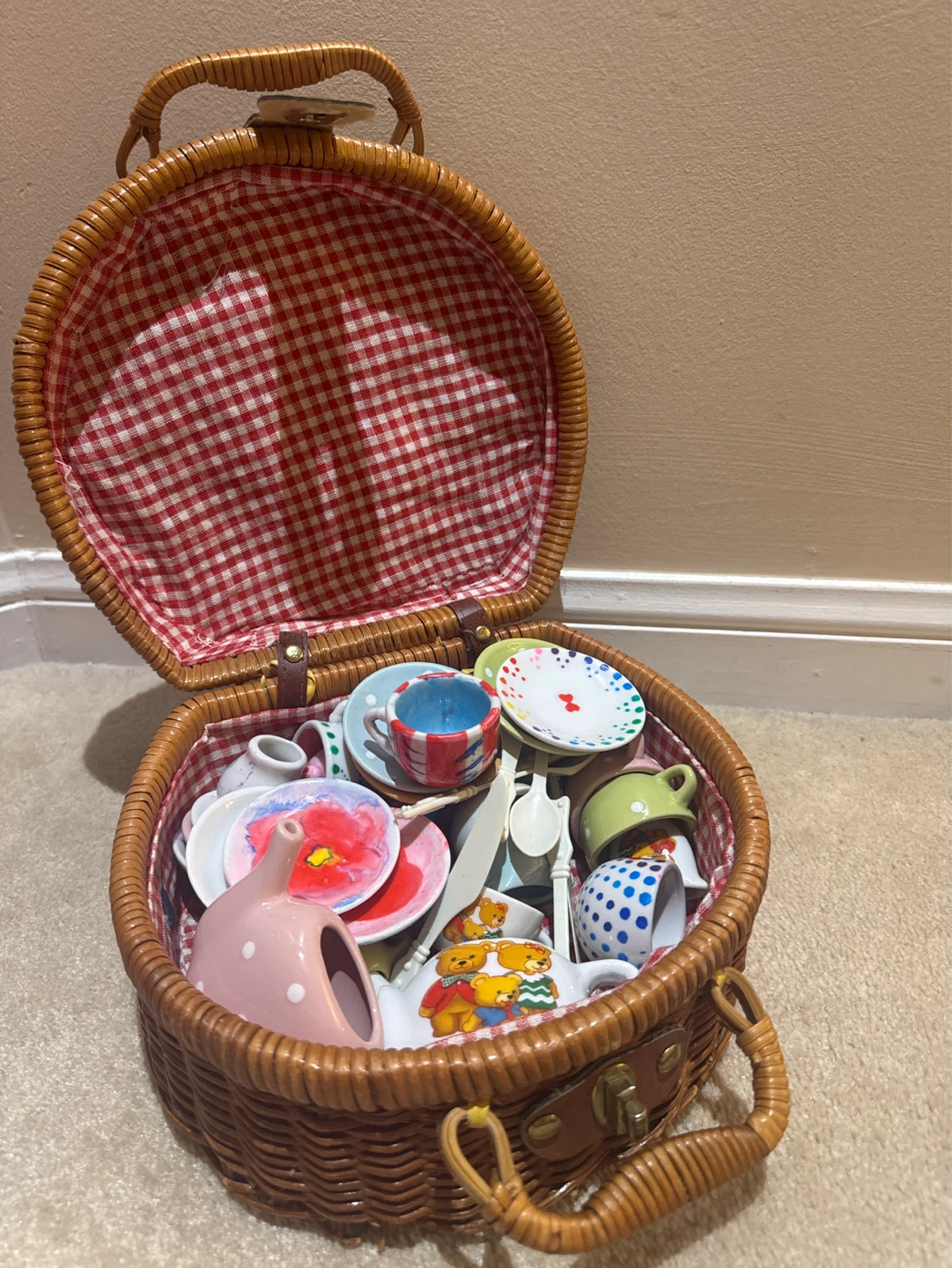 Mini Toy Tea Set | With Picnic Basket