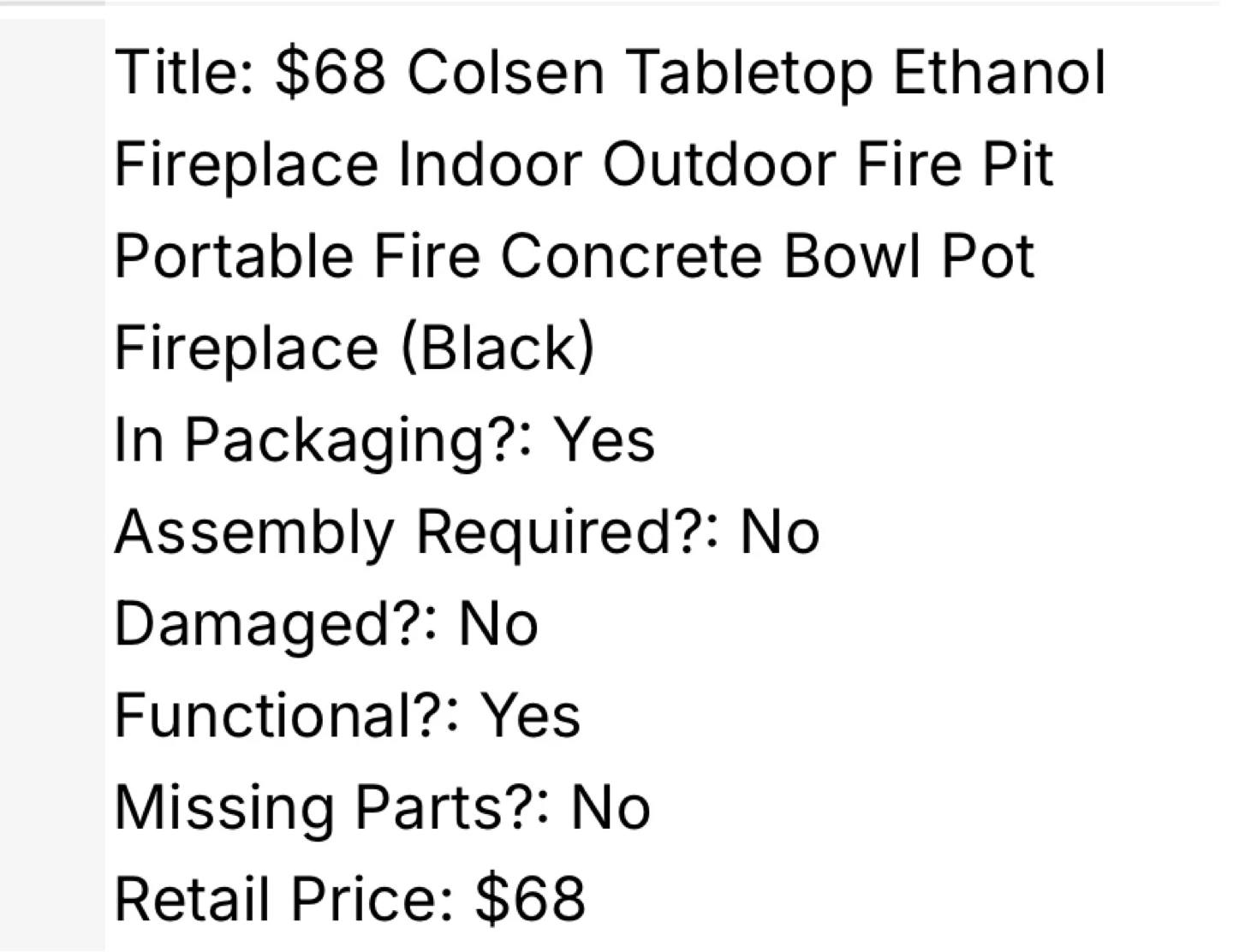 Colsen Tabletop Ethanol Fireplace - Black - photo 3