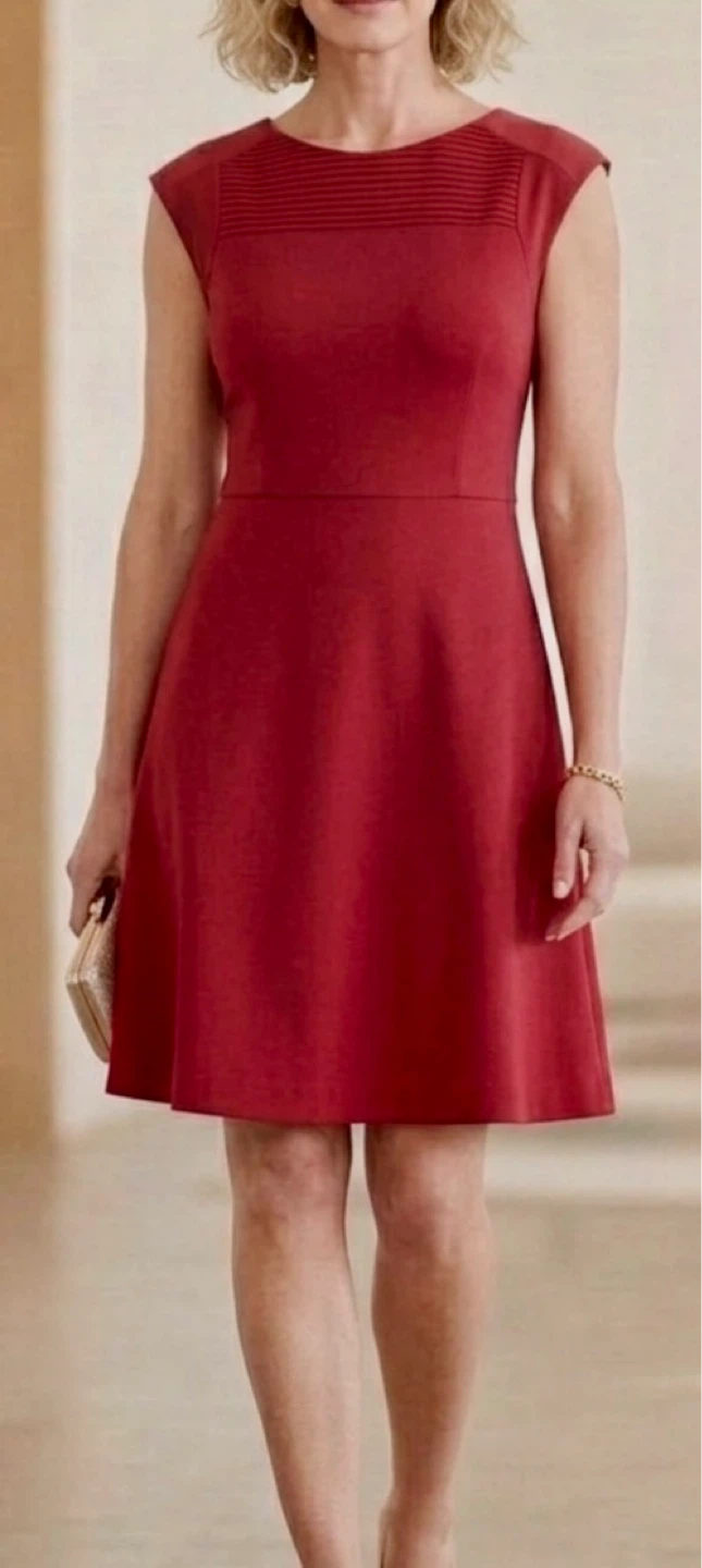 Banana Republic Red Wine Cap Sleeve Dress