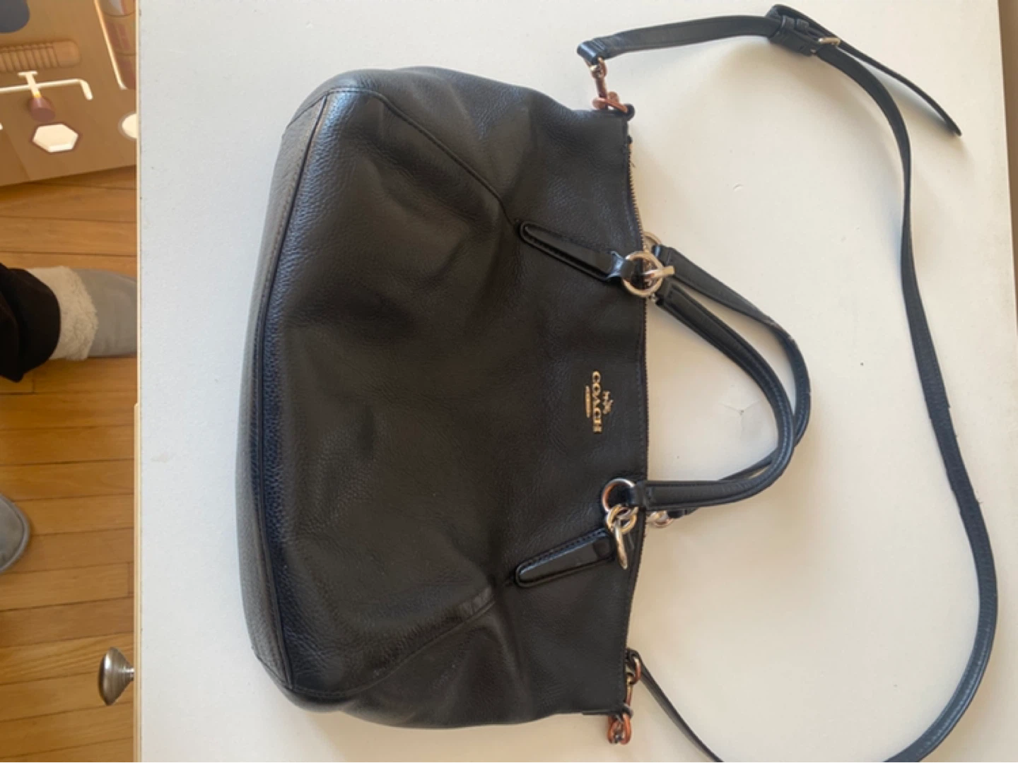 Coach Black Leather Satchel Bag