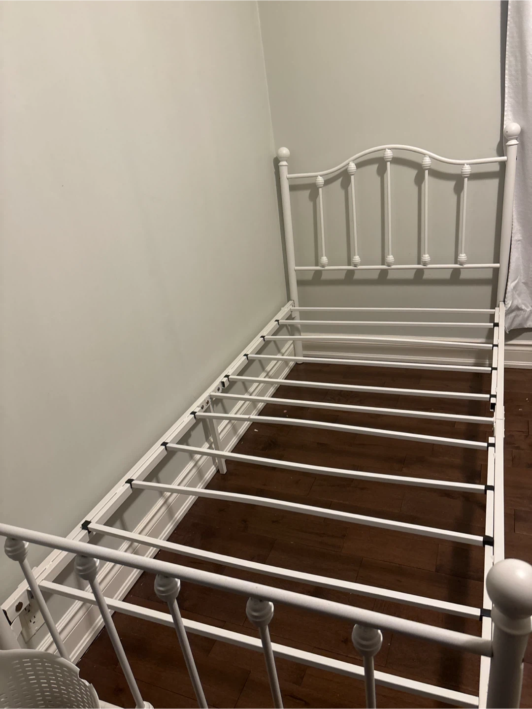 White Metal Twin Bed Frame