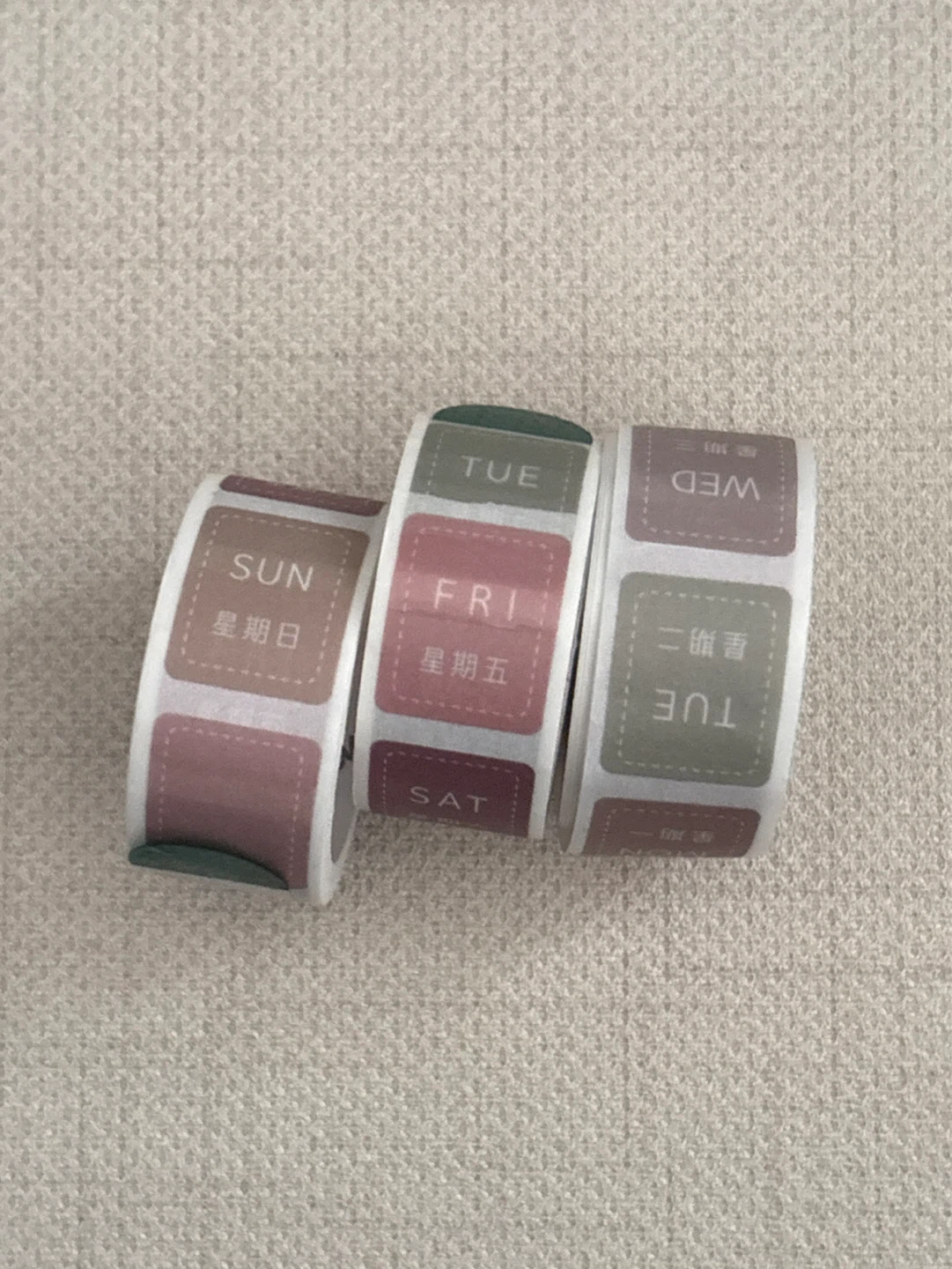 3 Rolls of Stickers/Washi Tape - Days of the Week
