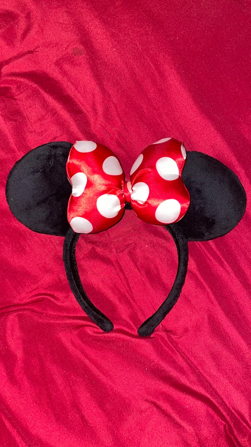 Minnie Mouse Ears Headband Red Polka Dot Bow