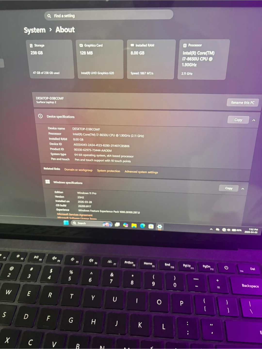 Microsoft Surface Laptop 2 year 2018 - photo 5
