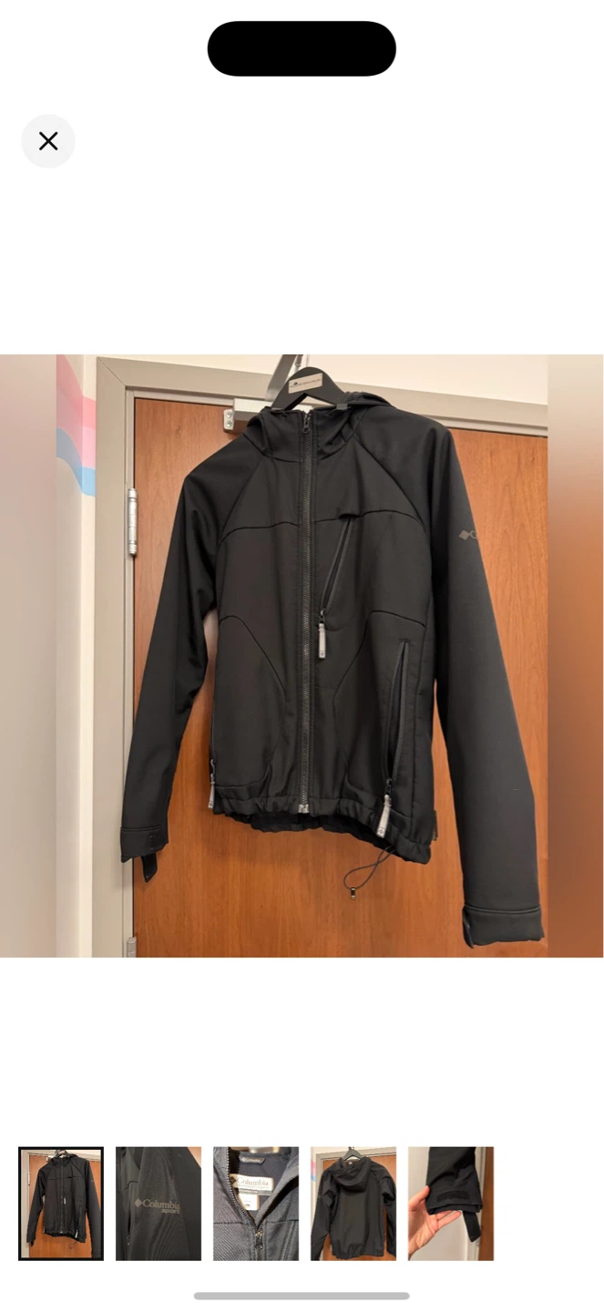 Columbia Black Hooded Softshell Jacket