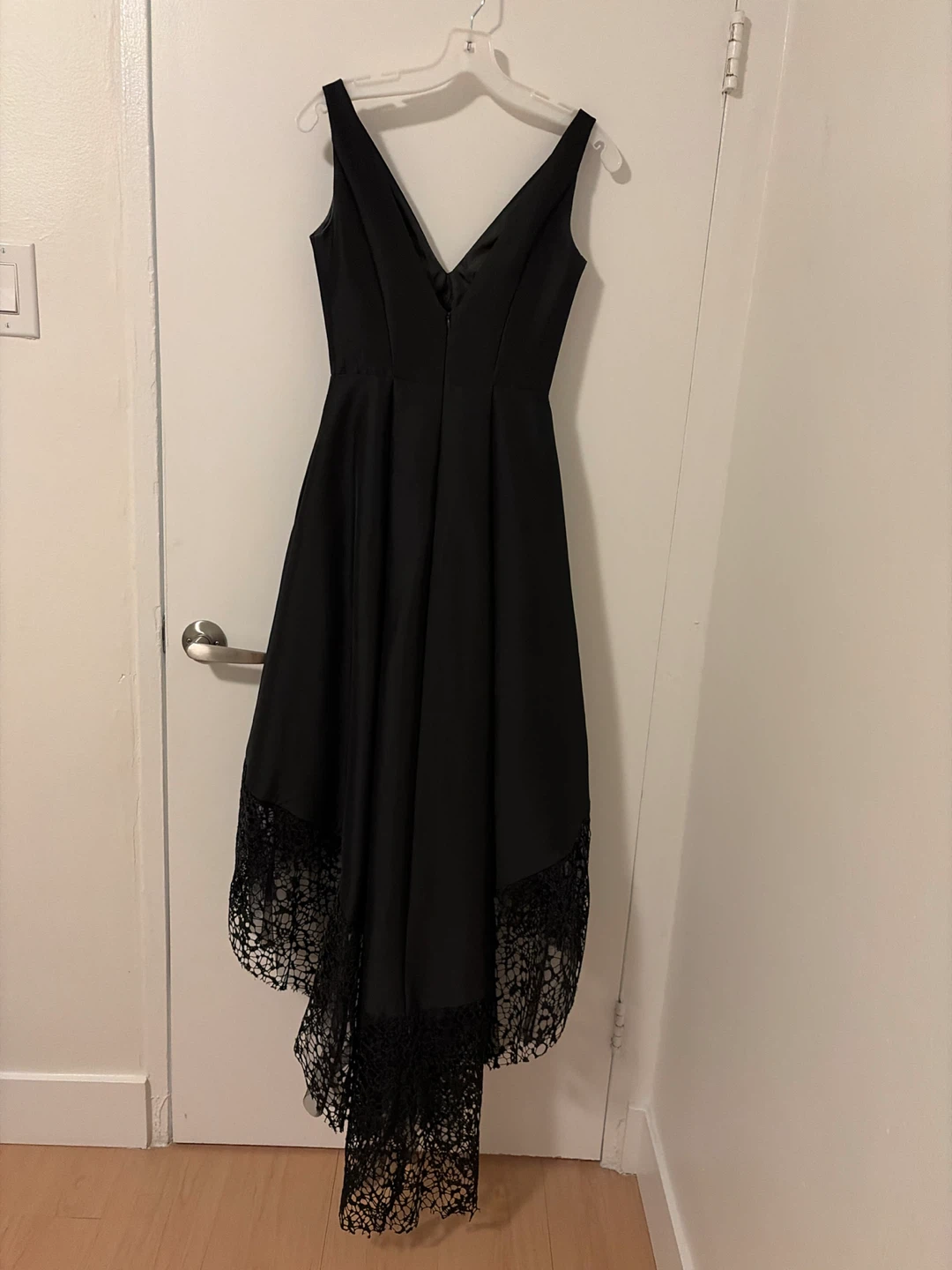 Formal black dress with train - photo 2