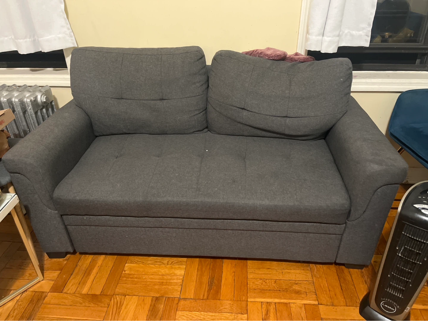 Dark Gray Sleeper Sofa with Storage