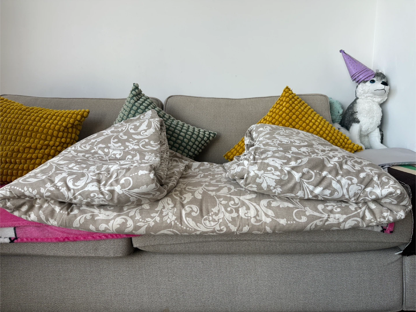 Duvet with cover in damask pattern - photo 3