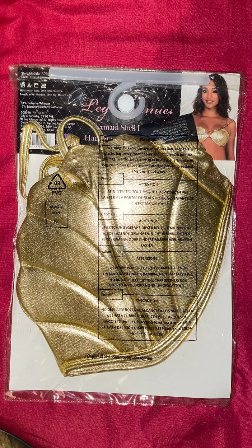 Leg Avenue Mermaid Shell Bra Top & Matching Shorts Costume - photo 2