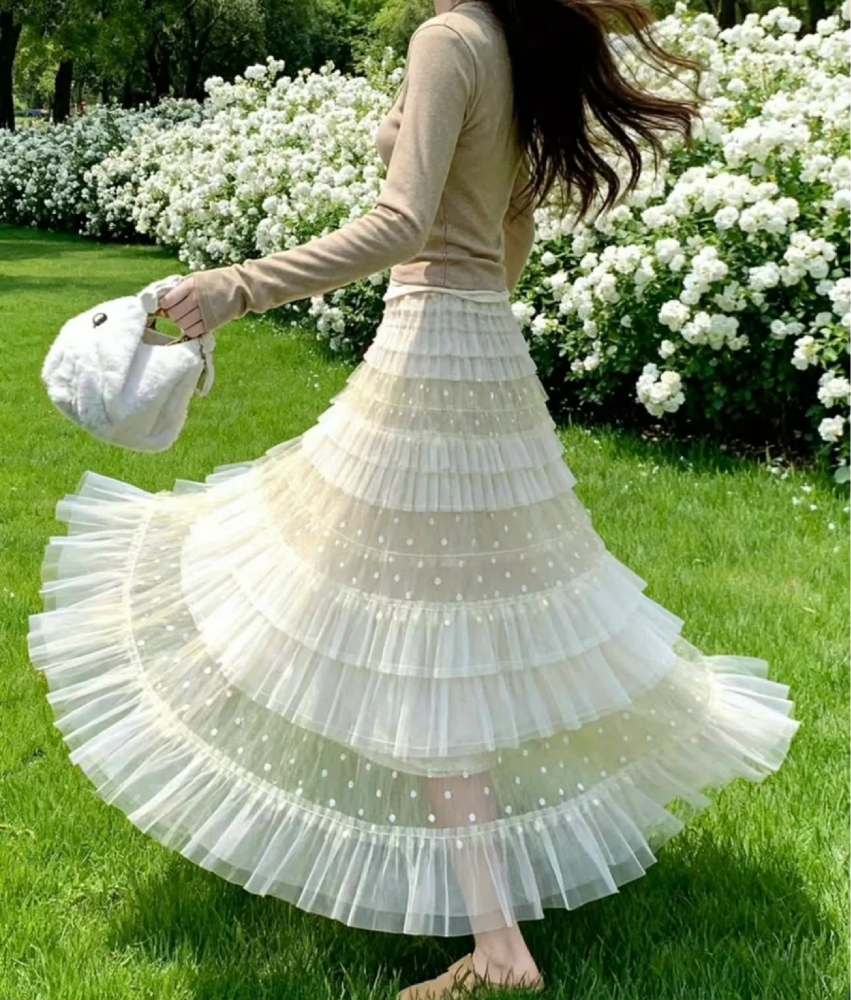 Tiered Ruffle Tulle Maxi Skirt - photo 2