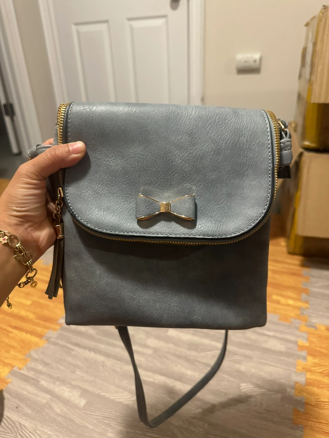 Grey Crossbody Bag with Bow - photo 2