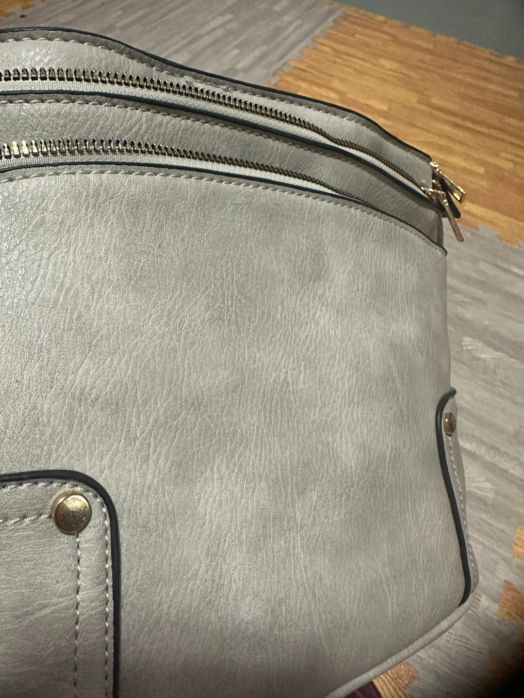 Grey Faux Leather Crossbody Bag - photo 3