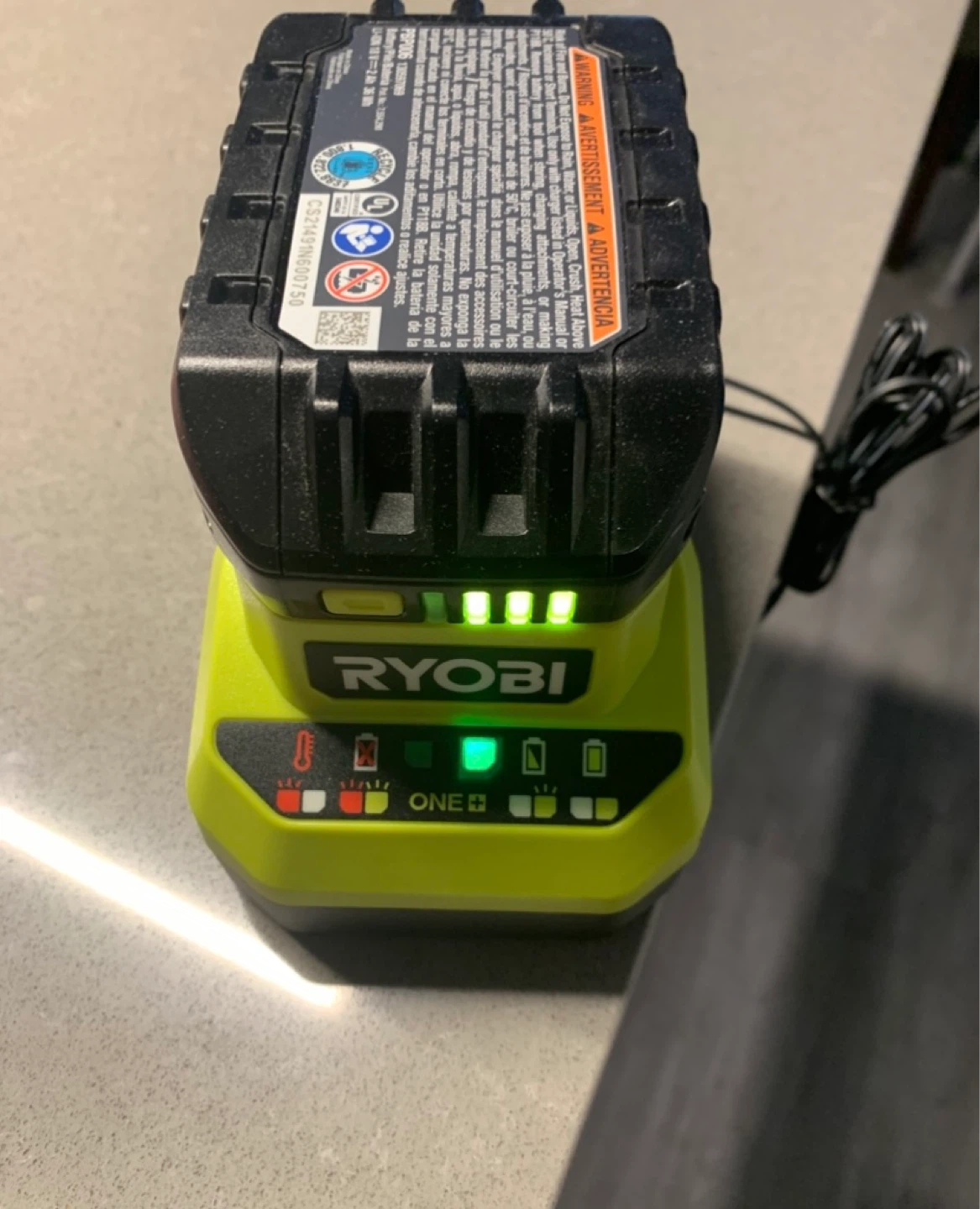 RYOBI 18V ONE+ Lithium-Ion 2.0 Ah Battery and Charger Kit - photo 2