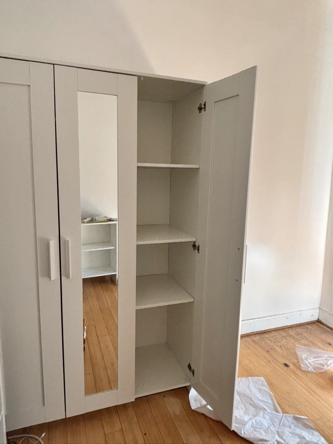 IKEA BRIMNES 3-Door Wardrobe with Mirrors - photo 2