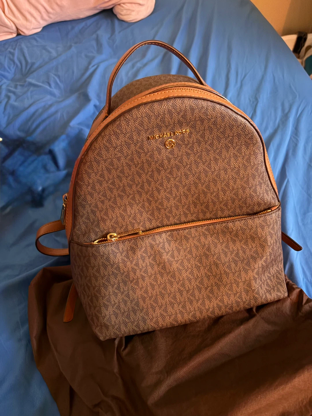 Michael Kors Brown Signature Backpack