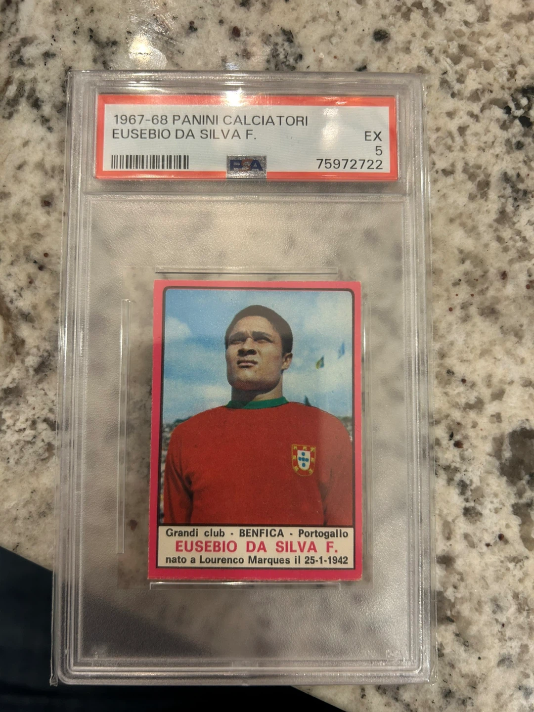 1967-68 Panini Calciatori Eusebio Da Silva F. PSA EX 5 Card