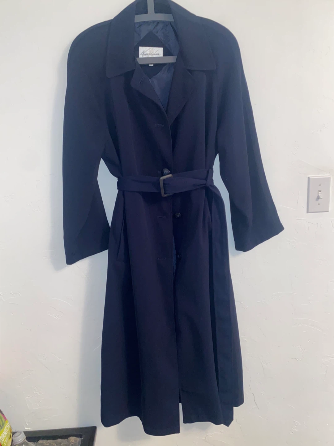 Vintage Navy Blue Trench Coat - photo 2