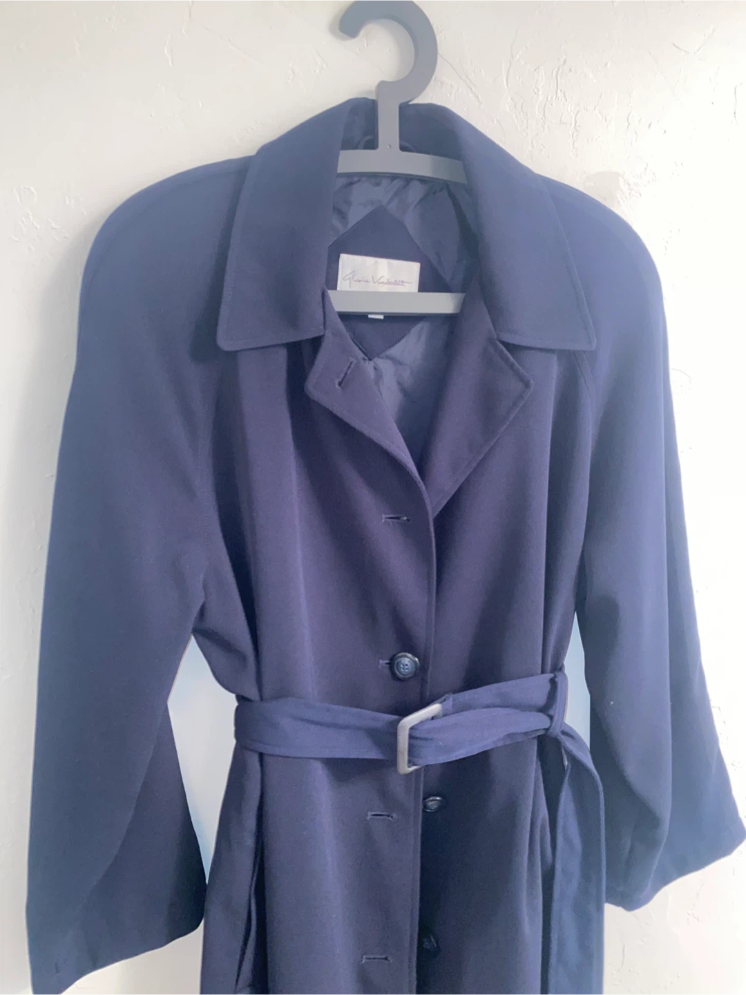 Vintage Navy Blue Trench Coat - photo 4
