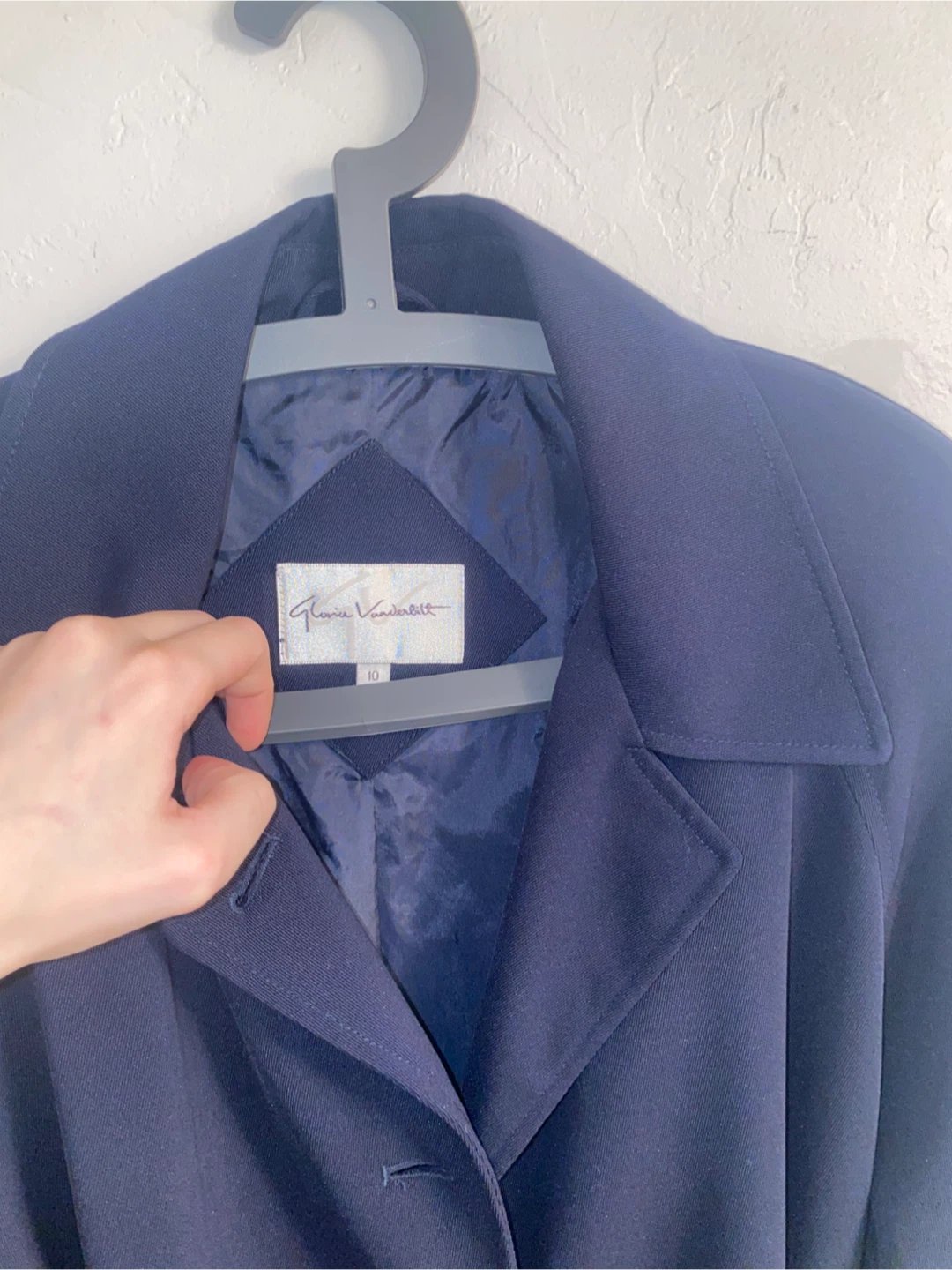 Vintage Navy Blue Trench Coat - photo 3