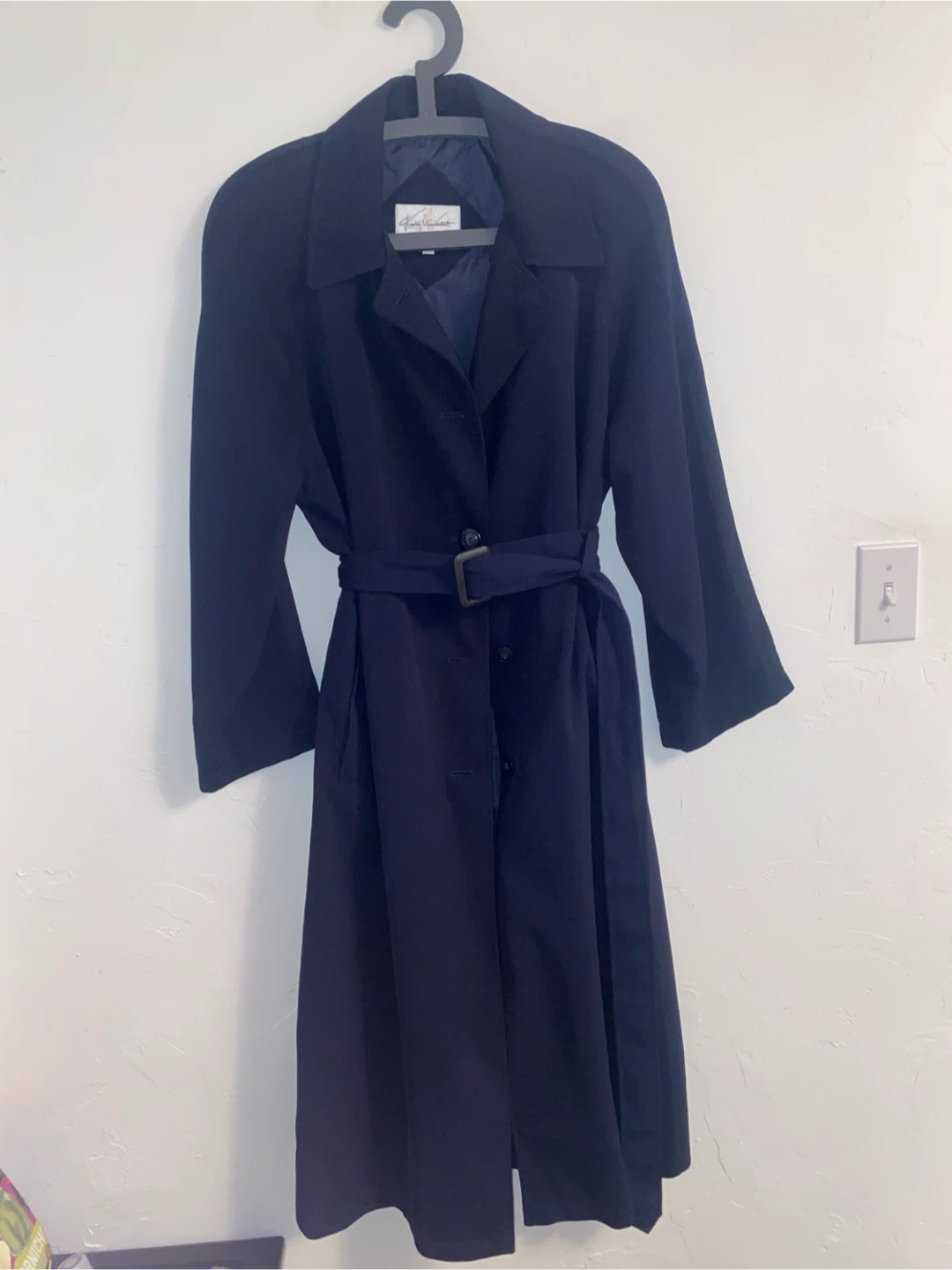 Vintage Navy Blue Trench Coat