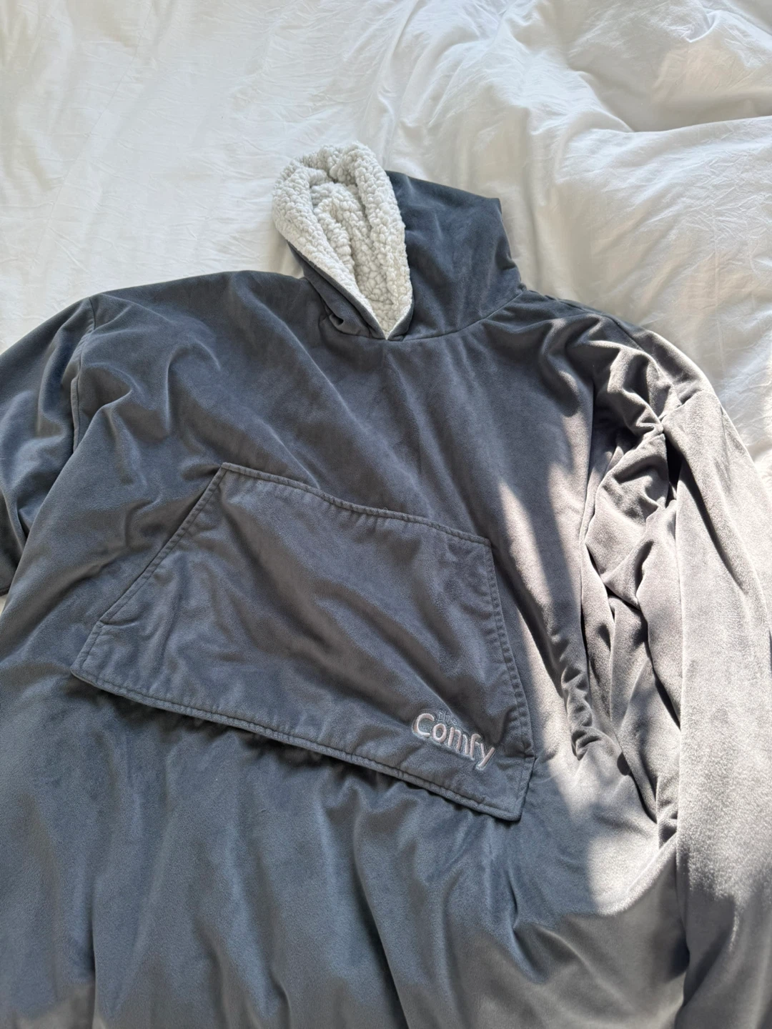 The Comfy Sherpa Lined Hooded Blanket medium