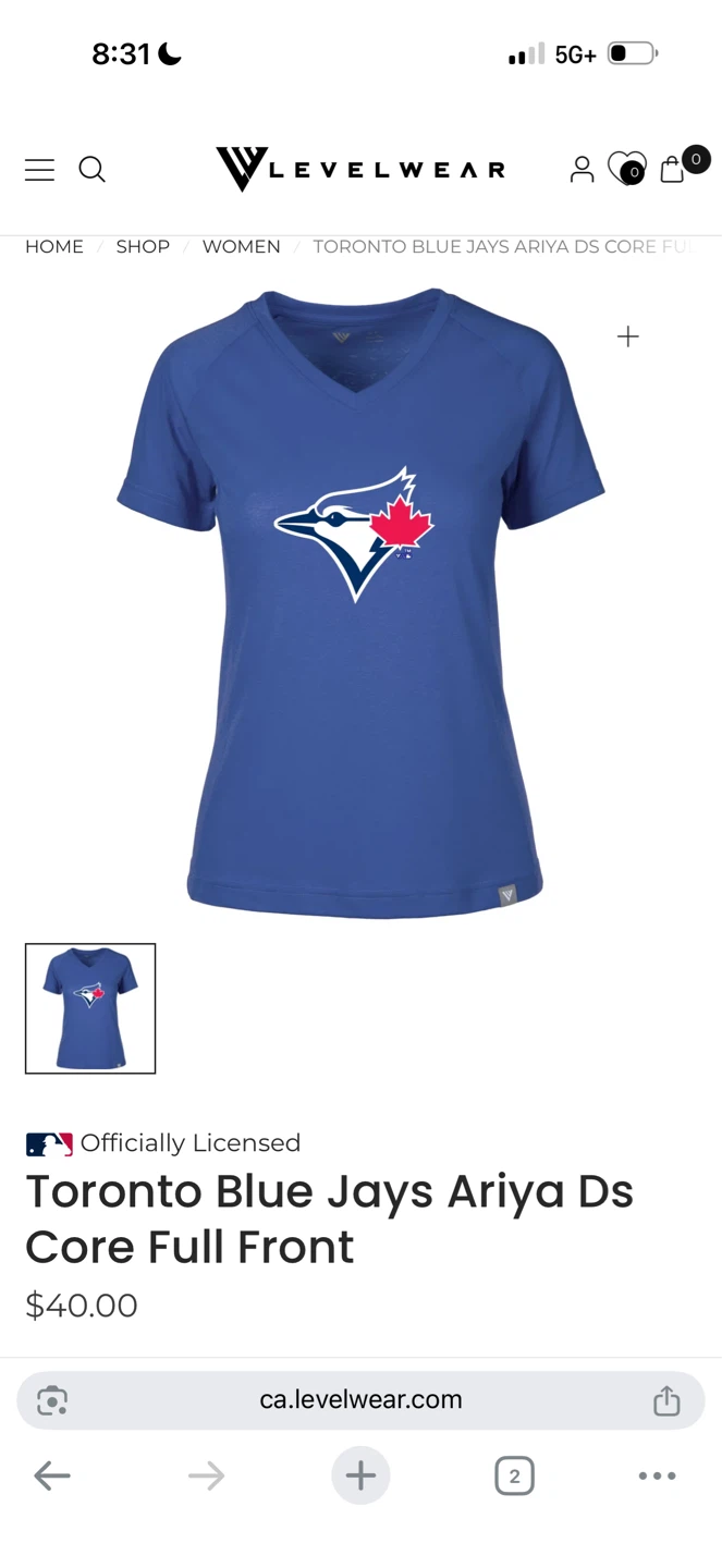 Levelwear Toronto Blue Jays Ariya T-Shirt - Large Women