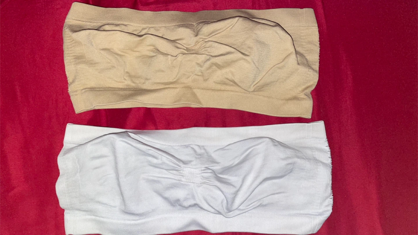 4-Pack Seamless Bandeau Bras - Black, White, Nude - photo 2