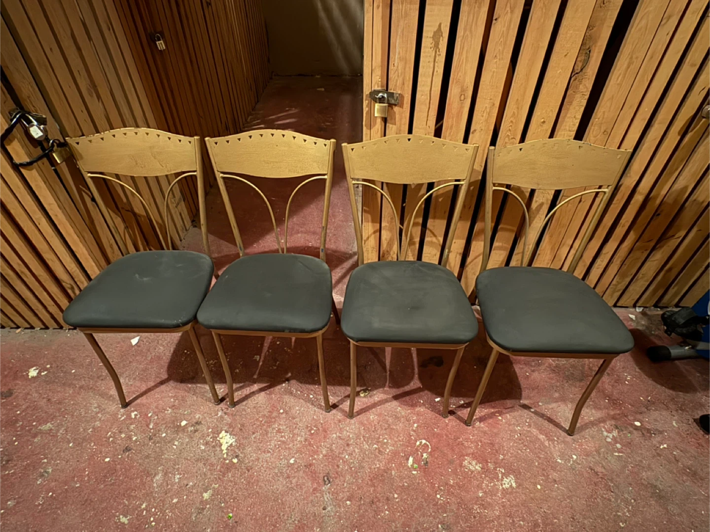 Set of 4 Gold & Black Dining Chairs
