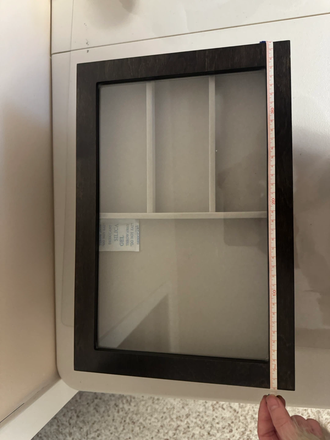Dark Wood Jewelry Box Organizer with Glass Lid and Drawers - photo 4