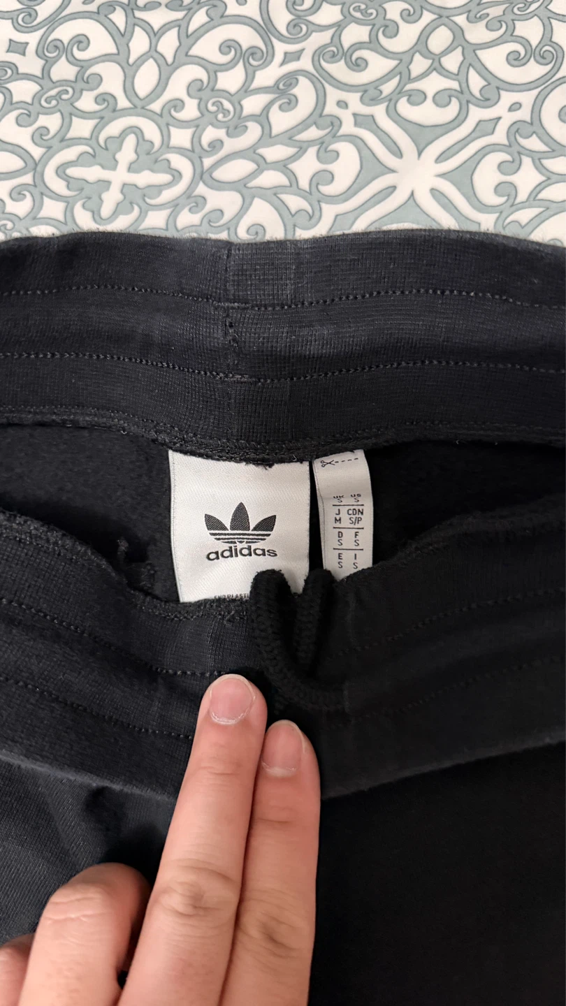 Adidas Black Track Pants with White Stripes - photo 3