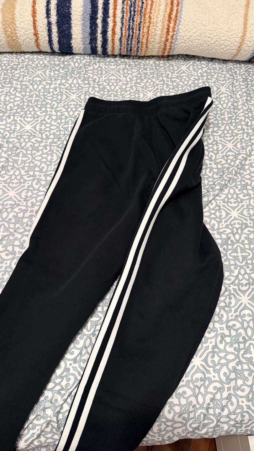 Adidas Black Track Pants with White Stripes - photo 5