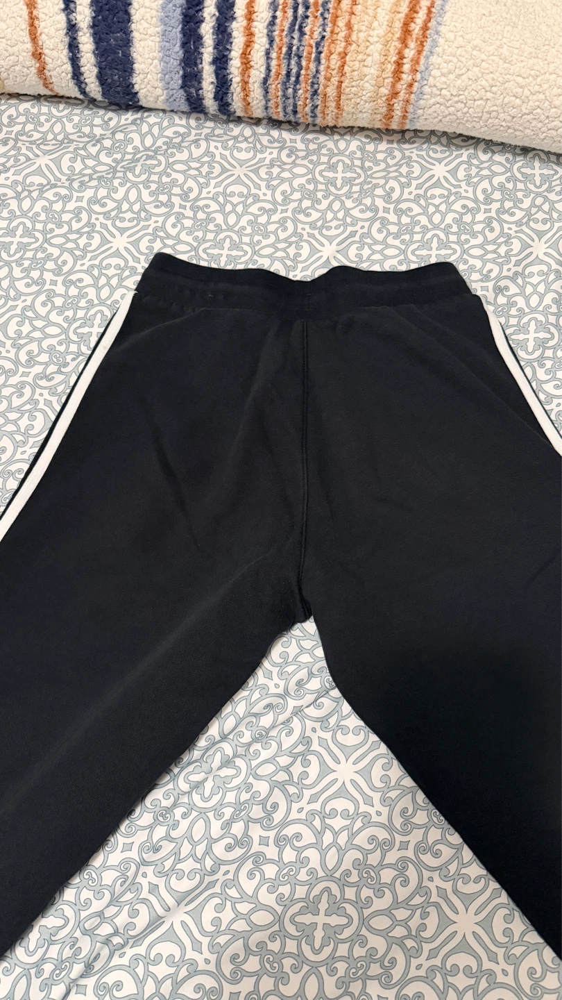 Adidas Black Track Pants with White Stripes - photo 4