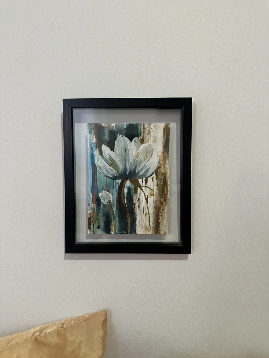 Framed Abstract Flower Painting