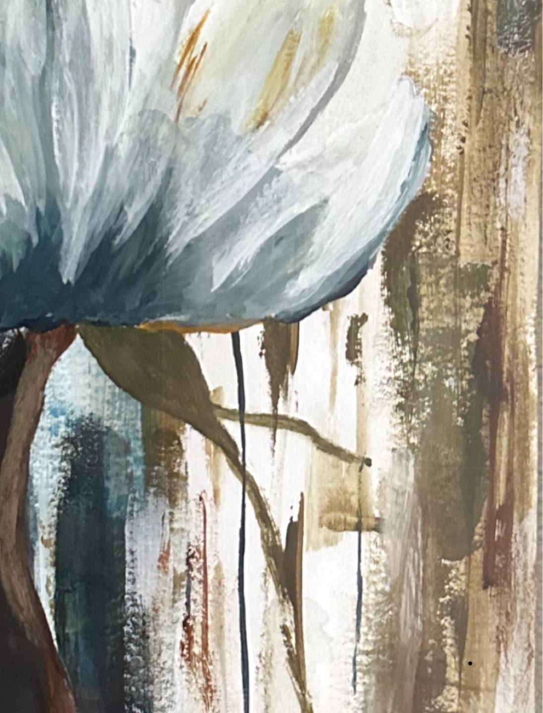Framed Abstract Flower Painting - photo 3