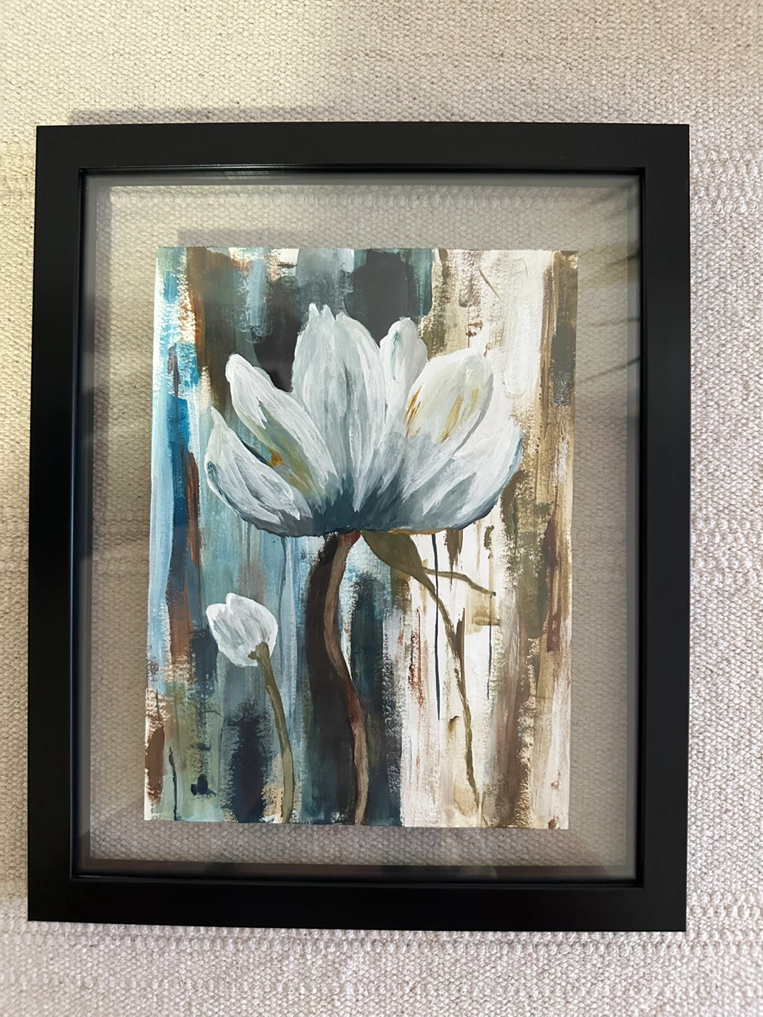 Framed Abstract Flower Painting - photo 2