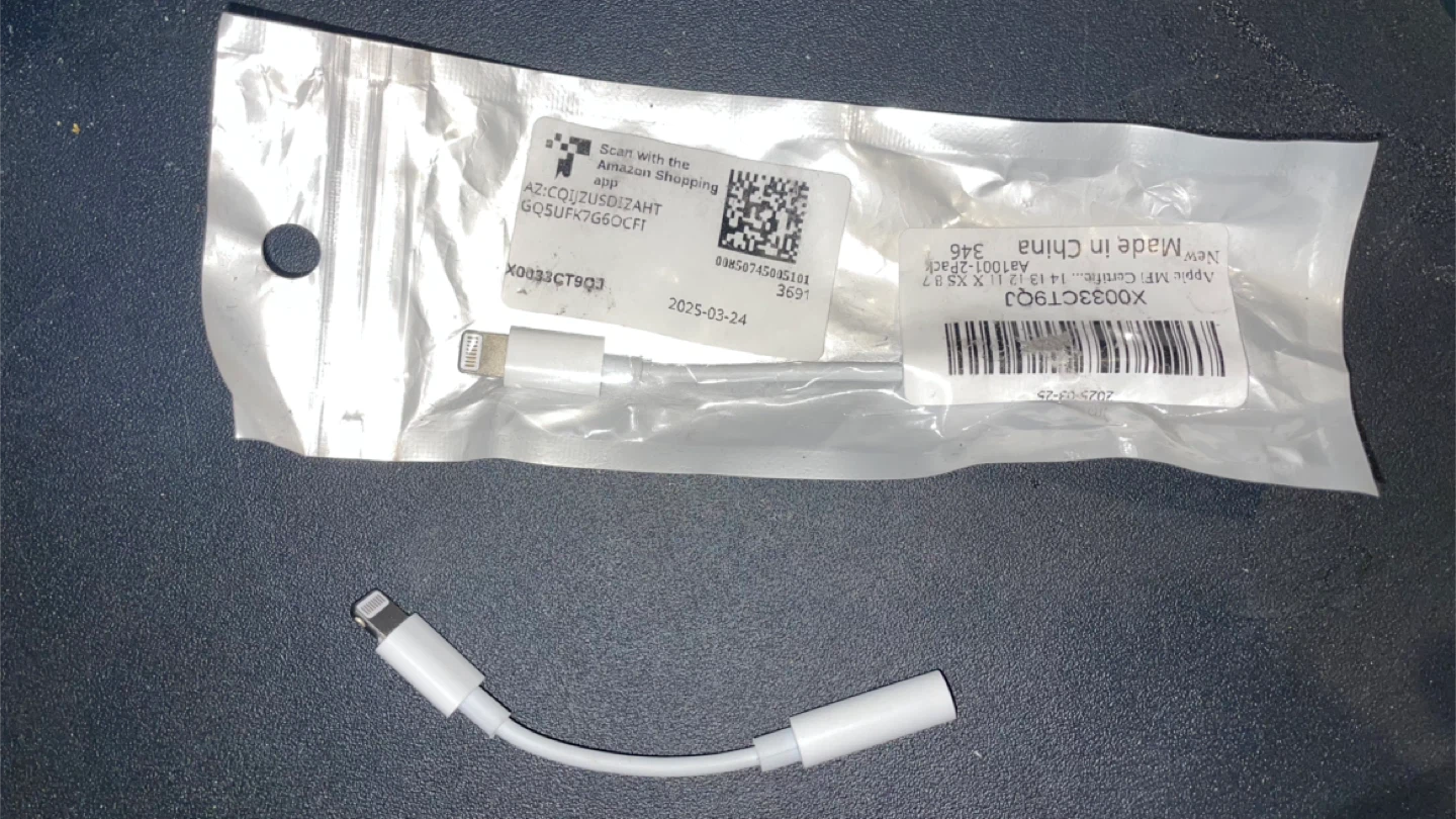 Apple Lightning to 3.5mm Headphone Jack Adapter Cable